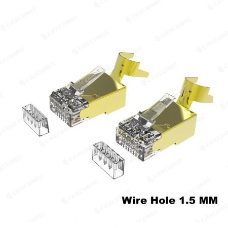 UL-gelisteter goldener Cat.6A STP RJ45-Stecker mit 1,5-mm-Endstück